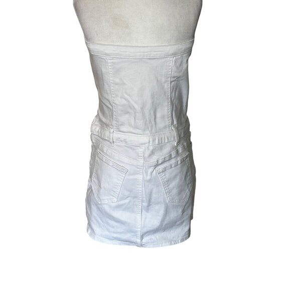 Amanda Uprichard Teyana Dress in White Medium New Womens Denim strapless Mini - Picture 6 of 12